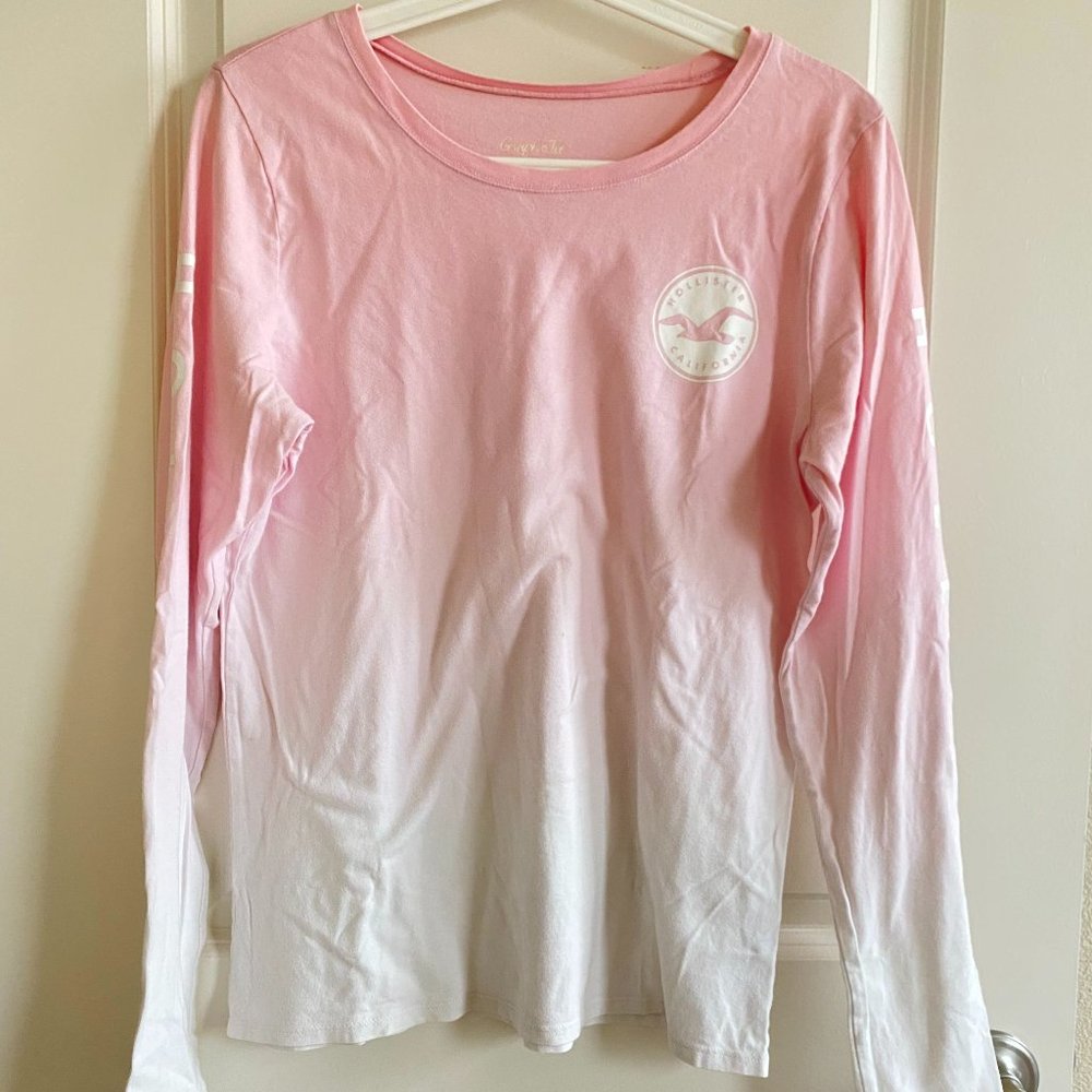 Hollister Pink Gradient Long-Sleeve Top
